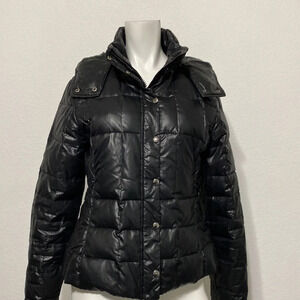 Marc New York Women's Black Duck Down & Feathers W/ Removable Hood Jacket Size S